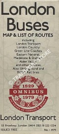 London Buses Map & List of Routes, No. 1 1979 by London Transport